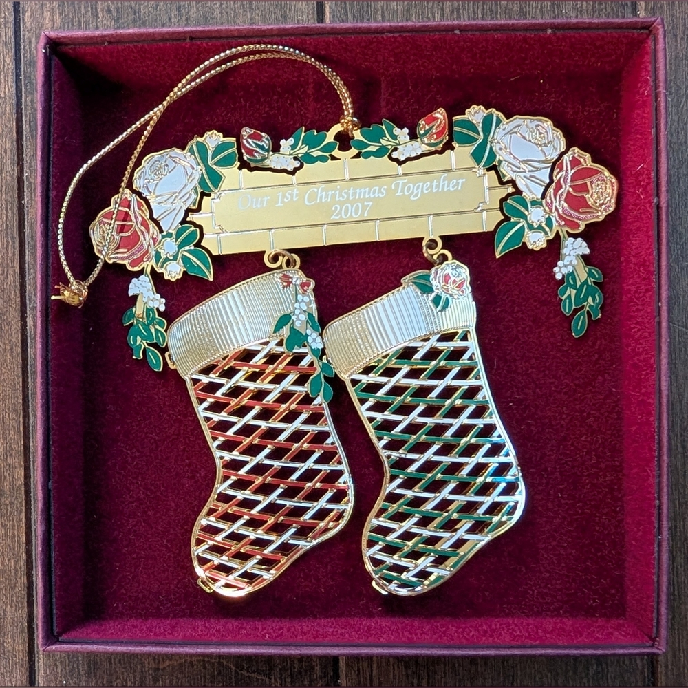 Baldwin Brass 2007 Ornament – “Our 1st Christmas Together” – Gold & Enamel